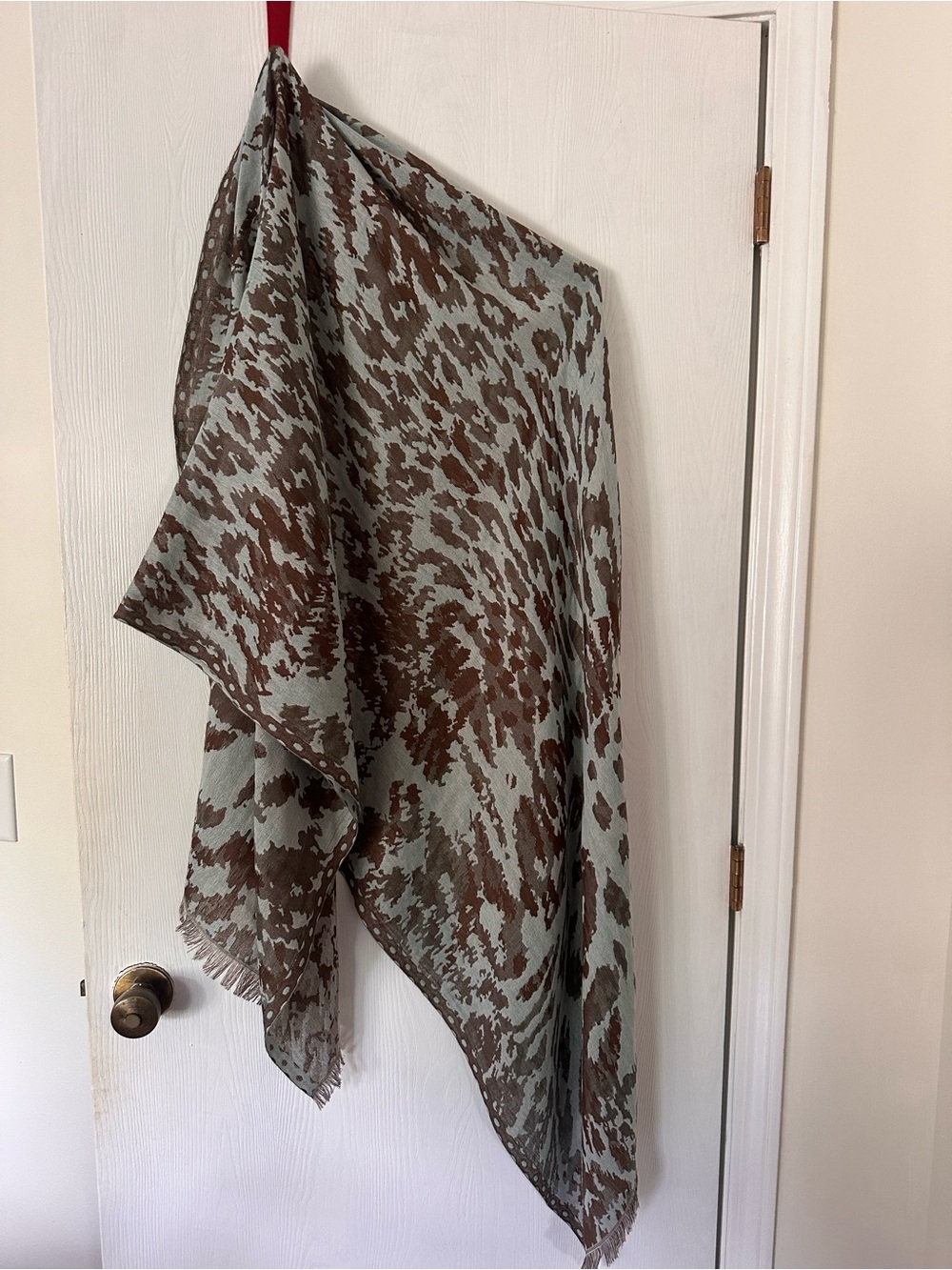 Vince Camuto Light Blue and Brown Patterned Decorative Scarf